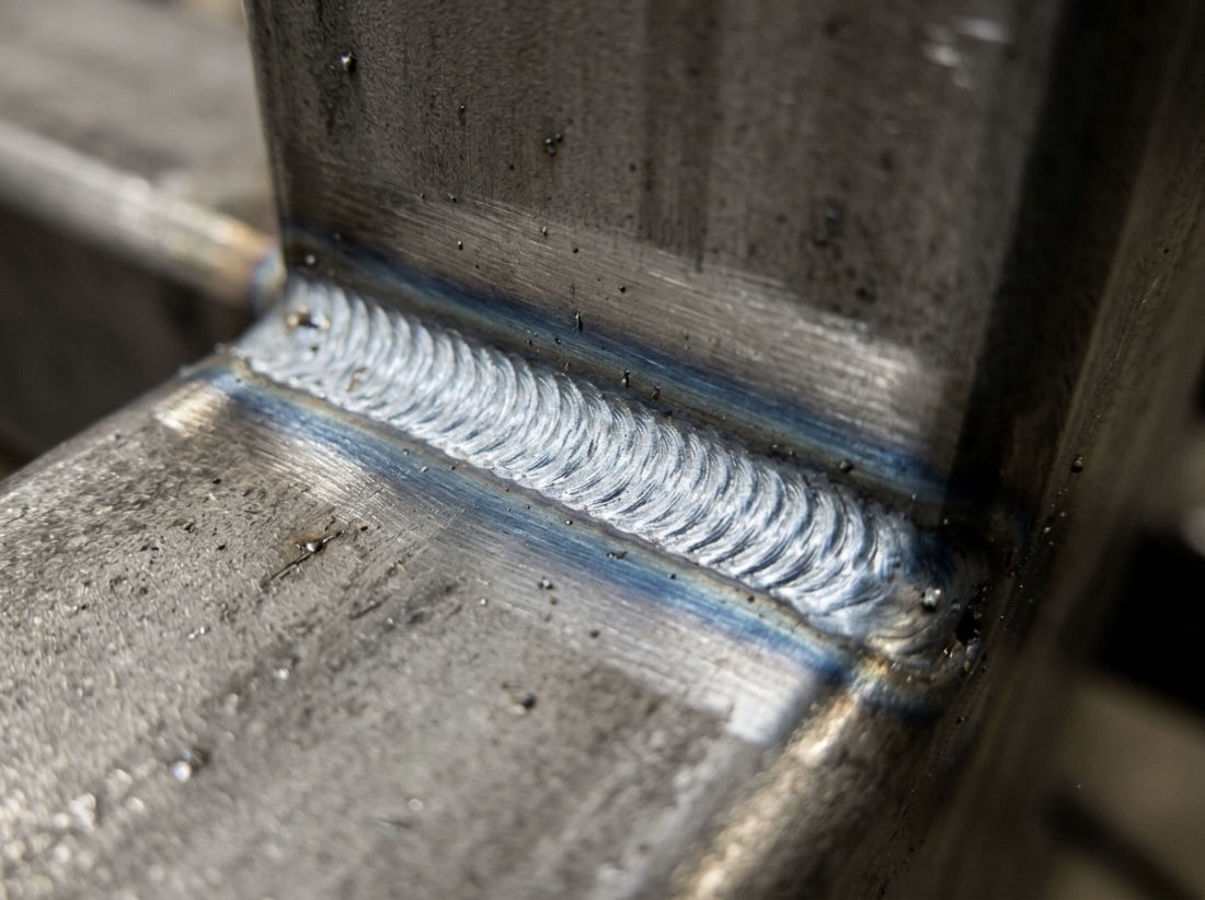 Close-up of a clean, code-compliant weld bead by SOLID ARCPG Welding
